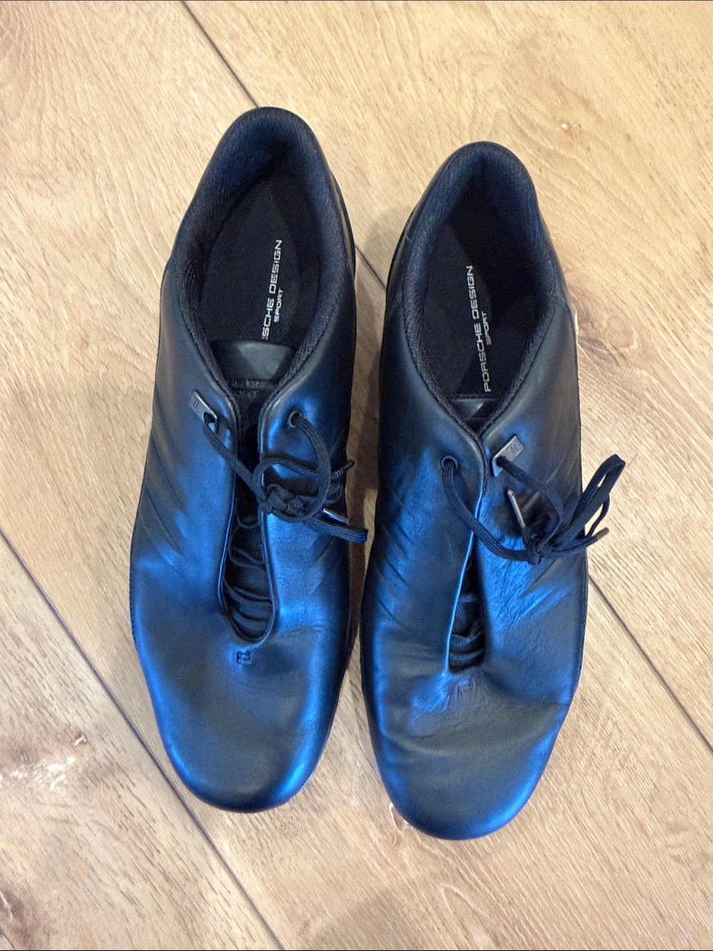 Porsche Design Men’s Black Leather Driving Shoes Lace Up Size 10 - Picture 6 of 12